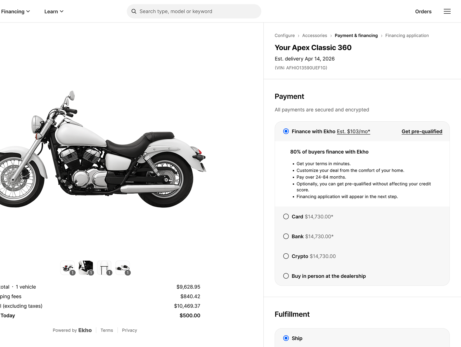 Choose how you'd like to pay