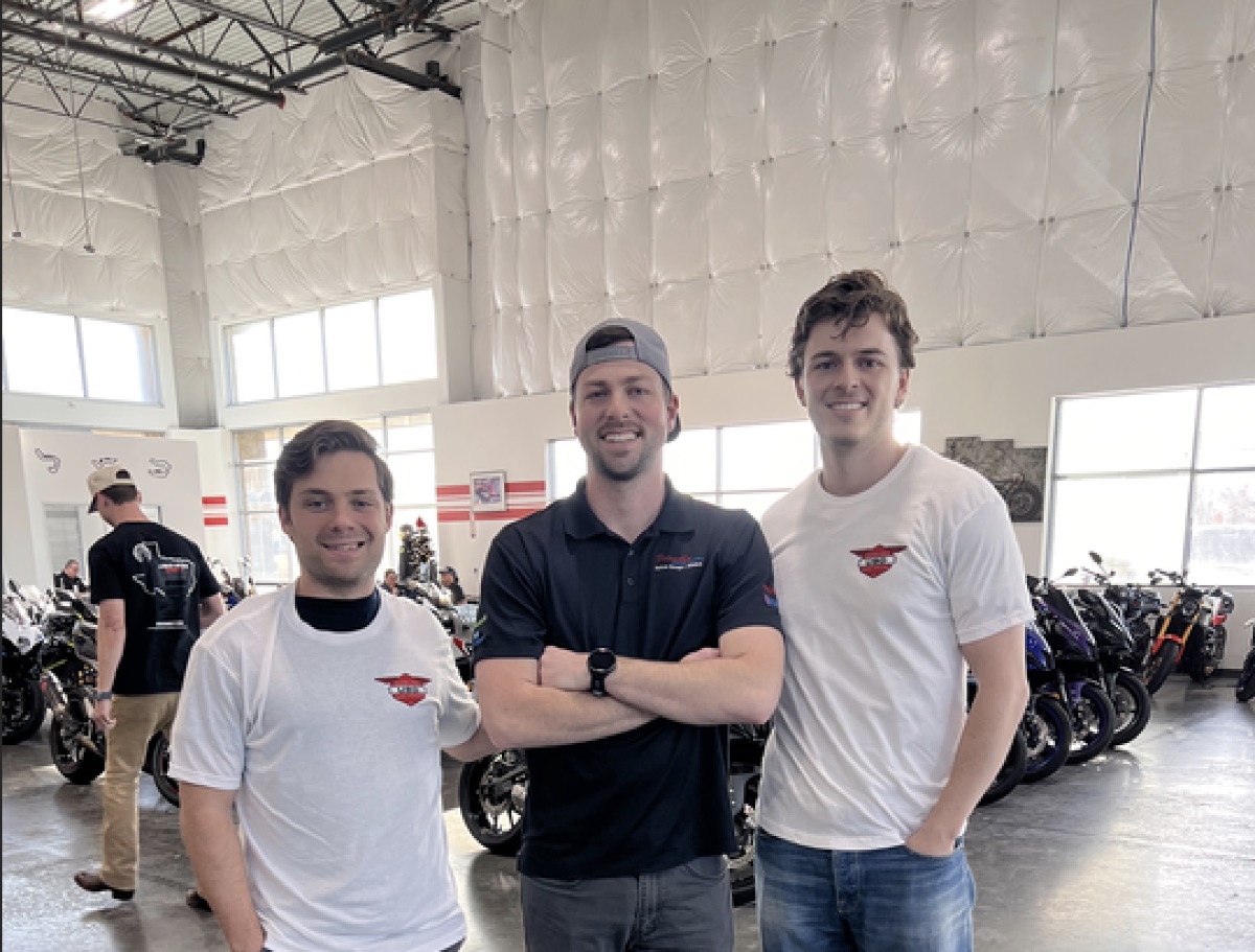 Charlie and Chris visiting the Used Bikes Direct showroom in Texas